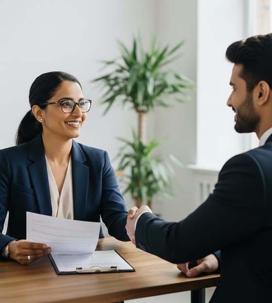 Employees in a meeting discussion